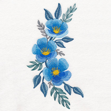 Botanical Blues Flower Spray in Watercolor