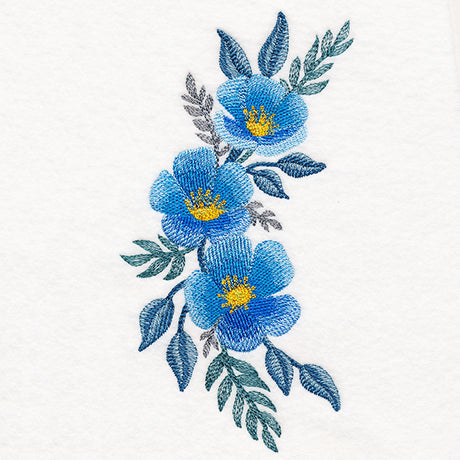 Botanical Blues Flower Spray in Watercolor