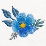 Botanical Blues Flower Accent in Watercolor