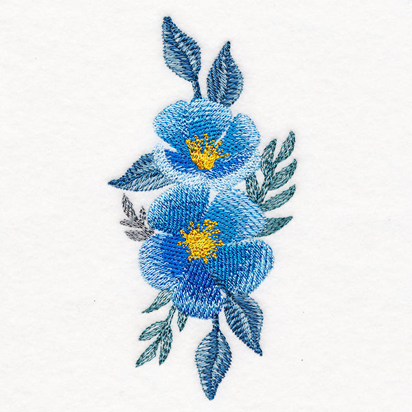 Botanical Blues Flower Feature in Watercolor