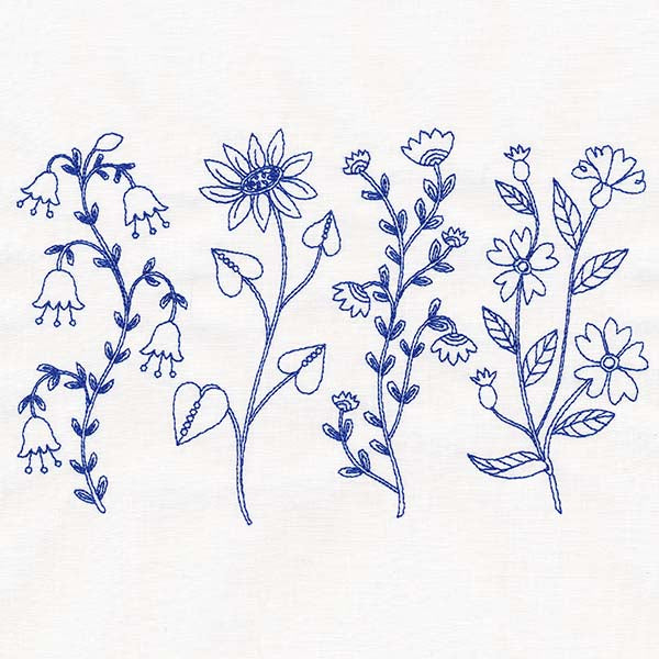 Blooming Folk Art Botanical Border (Vintage)