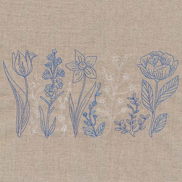 Delicate Folk Art Botanical Border (Vintage)