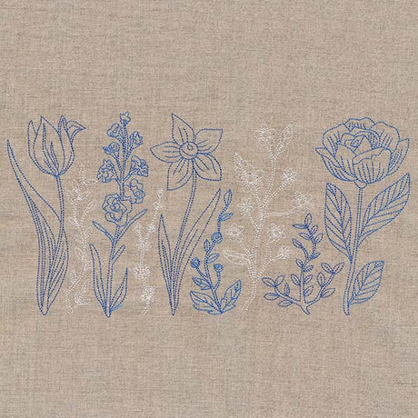 Delicate Folk Art Botanical Border (Vintage)