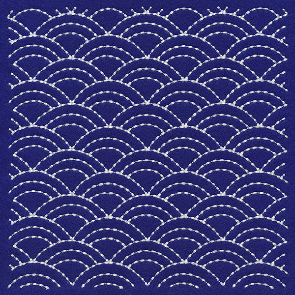 Intricate Waves Sashiko Quilting Square