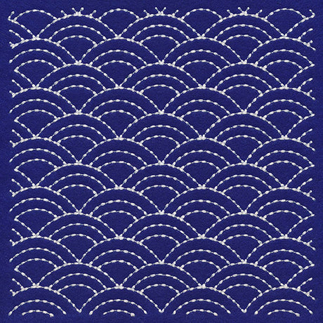 Intricate Waves Sashiko Quilting Square