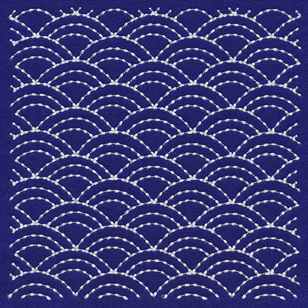 Intricate Waves Sashiko Quilting Square