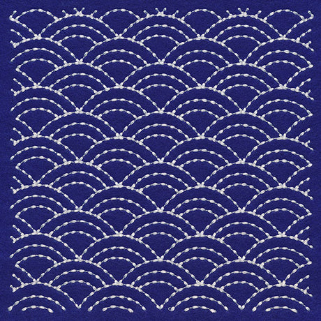 Intricate Waves Sashiko Quilting Square
