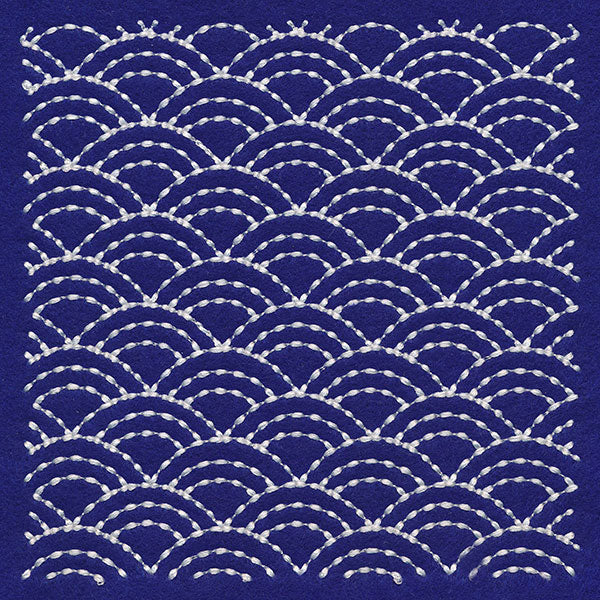 Intricate Waves Sashiko Quilting Square