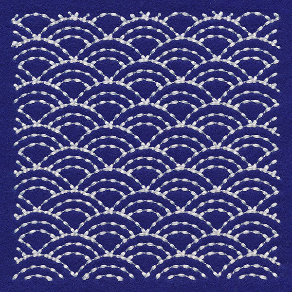 Intricate Waves Sashiko Quilting Square