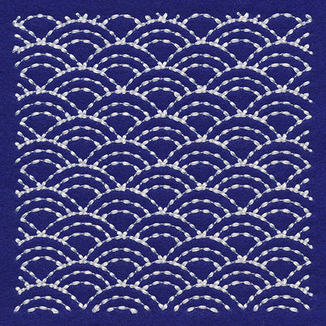 Intricate Waves Sashiko Quilting Square