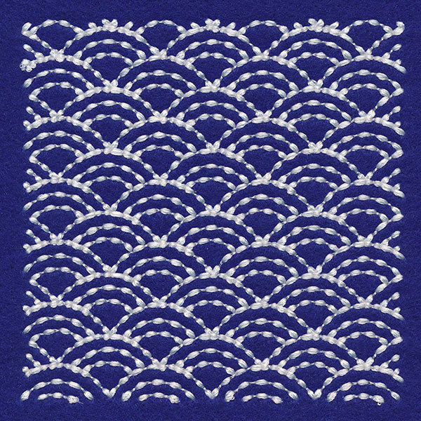 Intricate Waves Sashiko Quilting Square