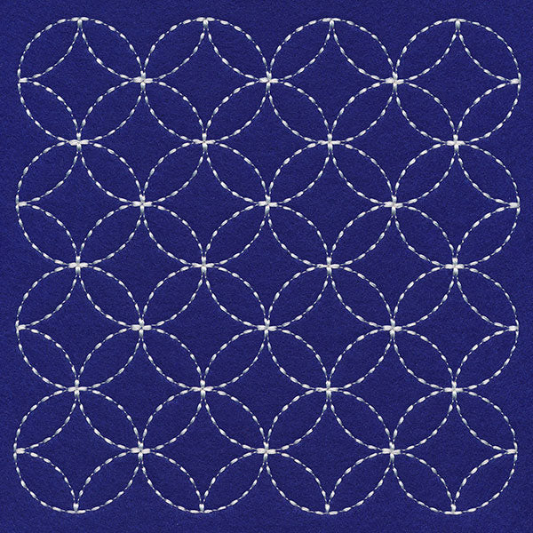 Kaleidoscope Rings Sashiko Quilting Square