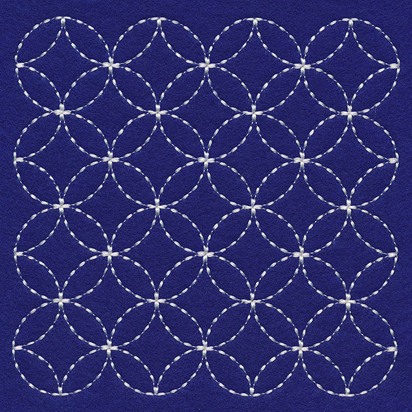 Kaleidoscope Rings Sashiko Quilting Square