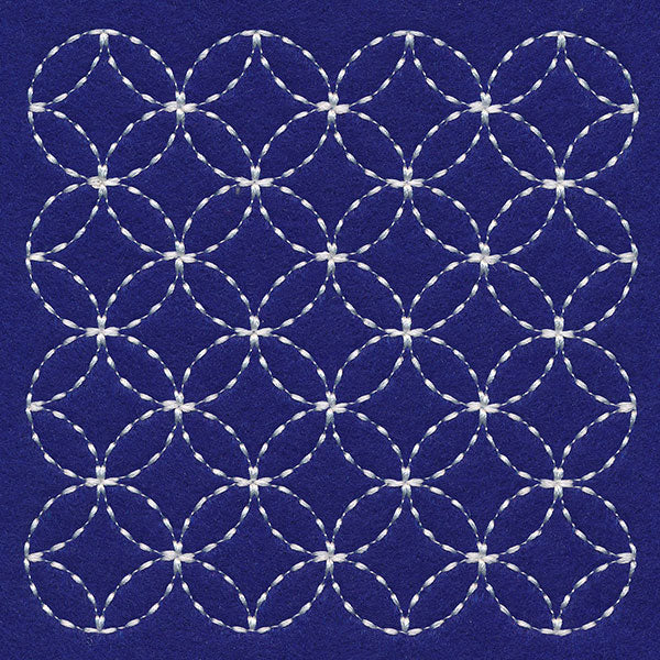 Kaleidoscope Rings Sashiko Quilting Square