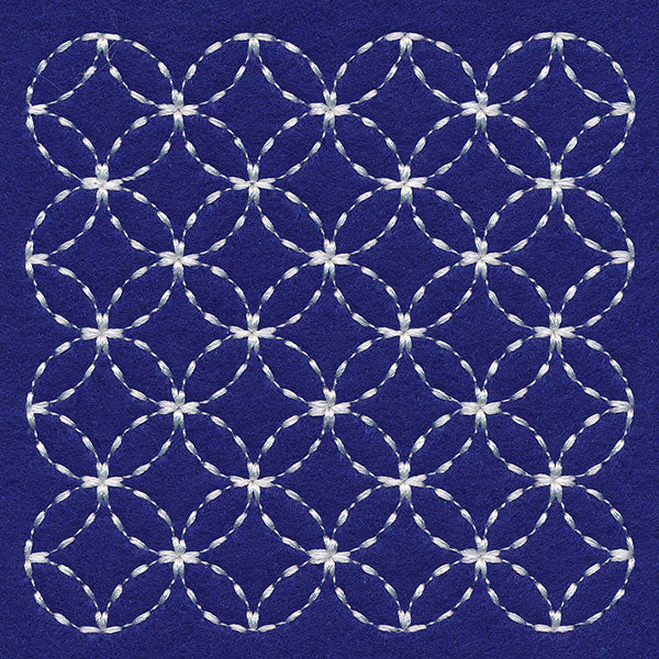 Kaleidoscope Rings Sashiko Quilting Square