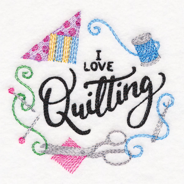 I Love Quilting Wreath