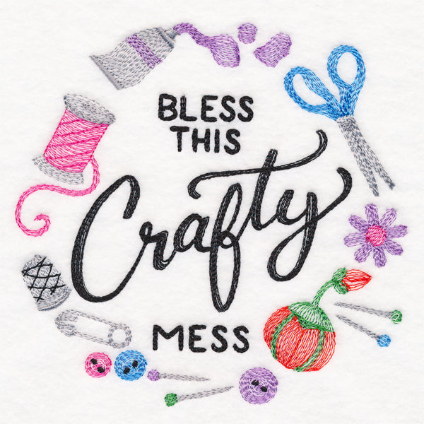 Bless This Crafty Mess Wreath
