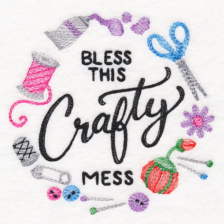 Bless This Crafty Mess Wreath