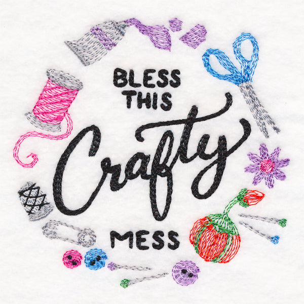 Bless This Crafty Mess Wreath