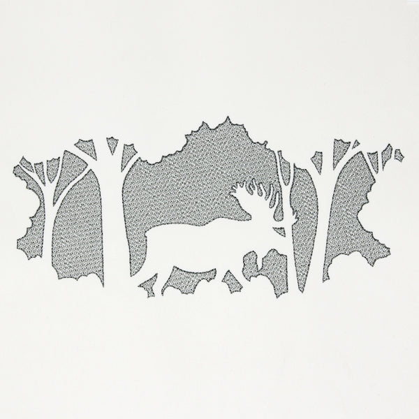 Woodland Moose Scene (Embossed)