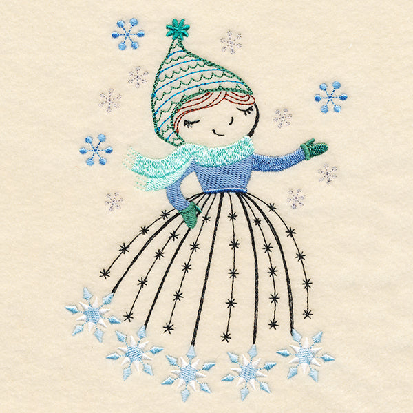 January Friend with Snowflakes