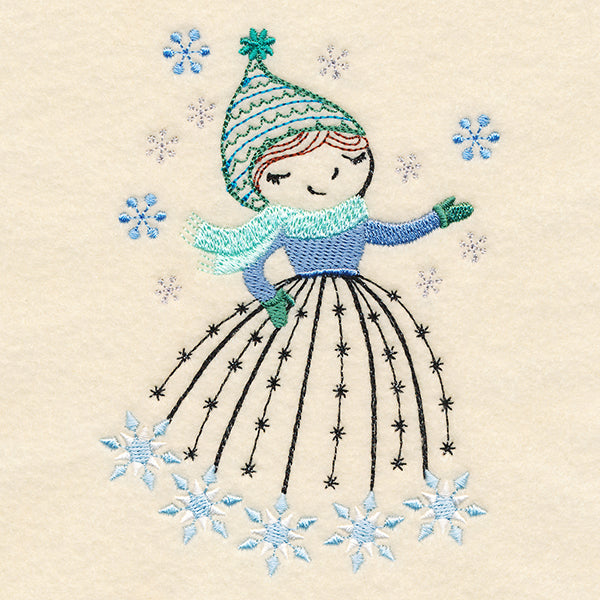 January Friend with Snowflakes