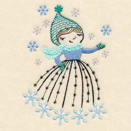 January Friend with Snowflakes