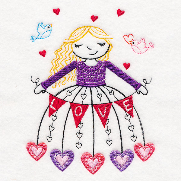 February Friend with Valentine's Bunting