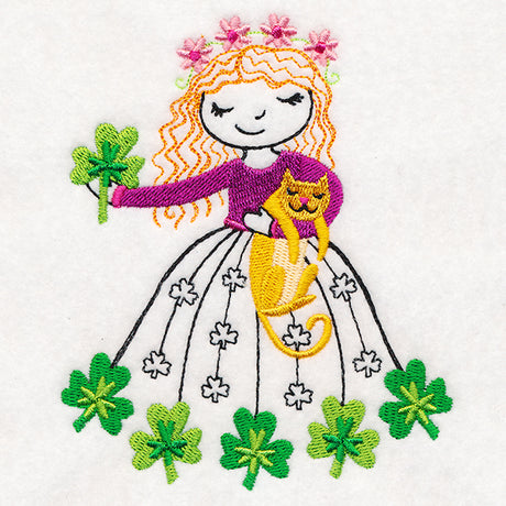 March Friend with Shamrocks and Kitten