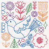 Folk Art Animal Square - Bird (Vintage)