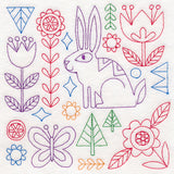 Folk Art Animal Square - Bunny (Vintage)