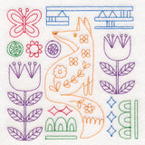 Folk Art Animal Square - Fox (Vintage)