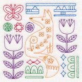 Folk Art Animal Square - Fox (Vintage)