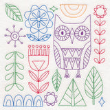 Folk Art Animal Square - Owl (Vintage)