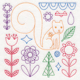 Folk Art Animal Square - Squirrel (Vintage)