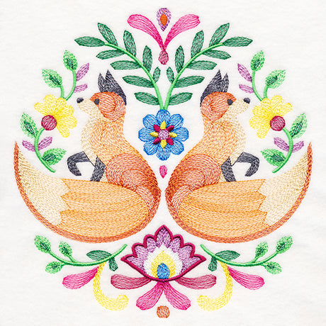 Foxes Folk Art Crest