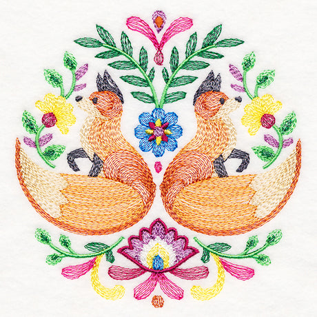 Foxes Folk Art Crest