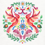 Birds Folk Art Crest