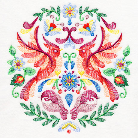 Birds Folk Art Crest