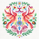 Birds Folk Art Crest