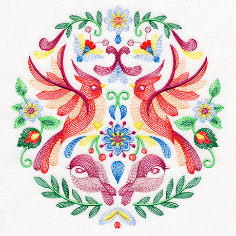 Birds Folk Art Crest