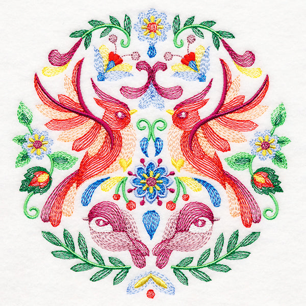 Birds Folk Art Crest