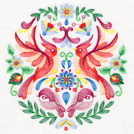 Birds Folk Art Crest