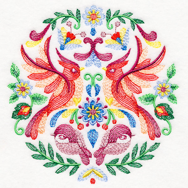 Birds Folk Art Crest