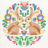 Rabbits Folk Art Crest