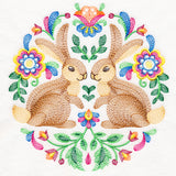 Rabbits Folk Art Crest
