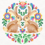 Rabbits Folk Art Crest