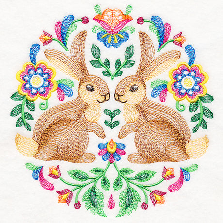 Rabbits Folk Art Crest