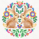 Rabbits Folk Art Crest