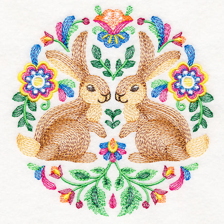 Rabbits Folk Art Crest